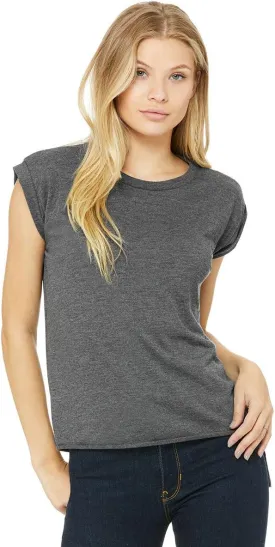 Bella   Canvas Women's Flowy Muscle Tee with Rolled Cuff