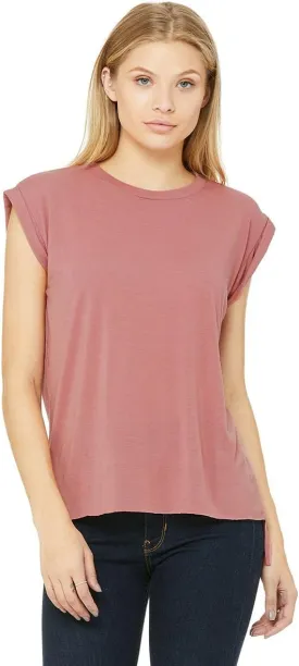 Bella   Canvas Women's Flowy Muscle Tee with Rolled Cuff