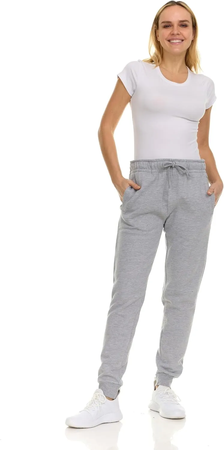 BILLIONHATS 12 Pack Women Jogger Sweatpants, Bulk Comfy Fleece-Lined with Ribbed Cuffs for Charities & Shelter Home Donations