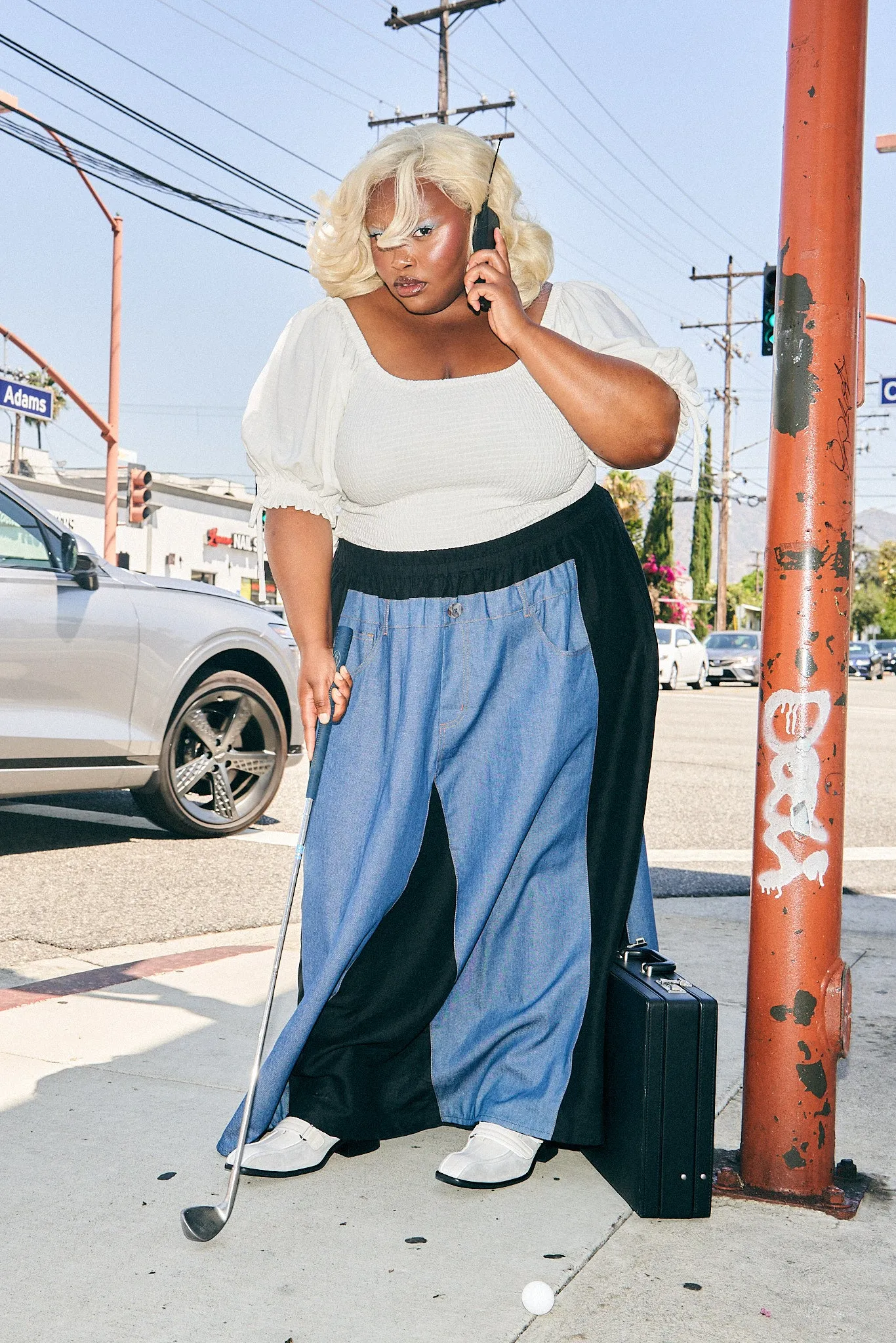 Black & Blue Jeans Skirt