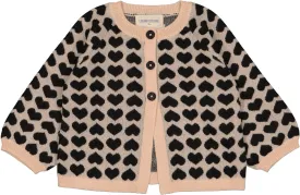 Black and Beige Baby Heart Gulsah Cardigan