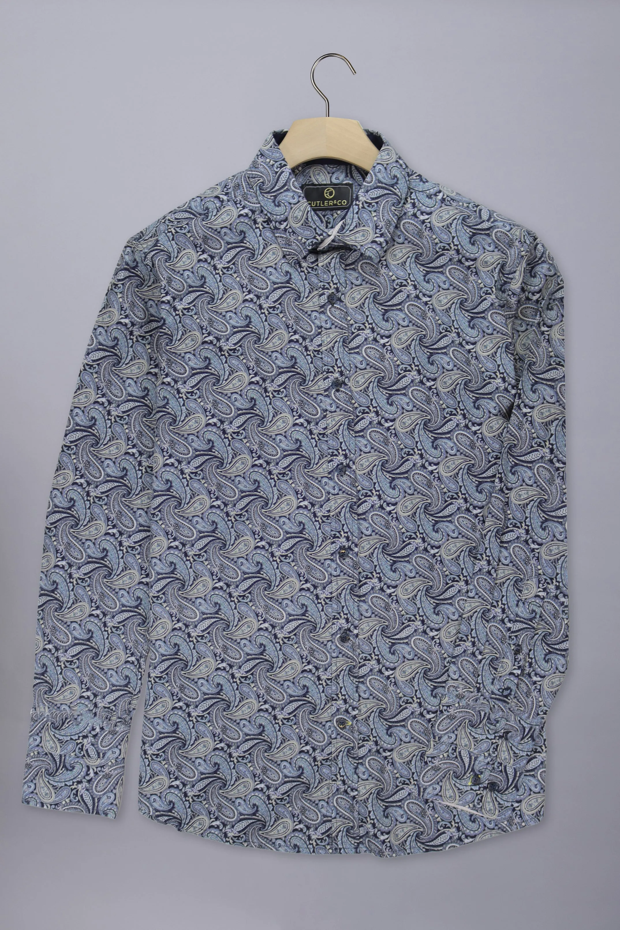 Blake Paisely Print Shirt: Thunderstorm