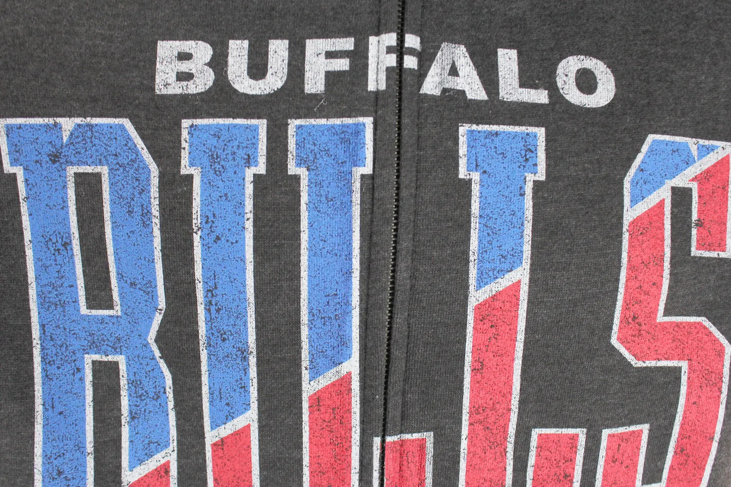 Buffalo Bills NFL Football Mens Split Formation Full Zip Fleece Hoodie, Gray