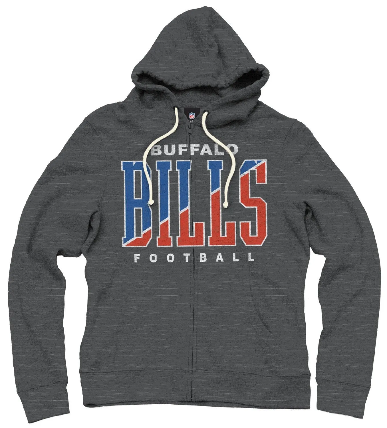 Buffalo Bills NFL Football Mens Split Formation Full Zip Fleece Hoodie, Gray