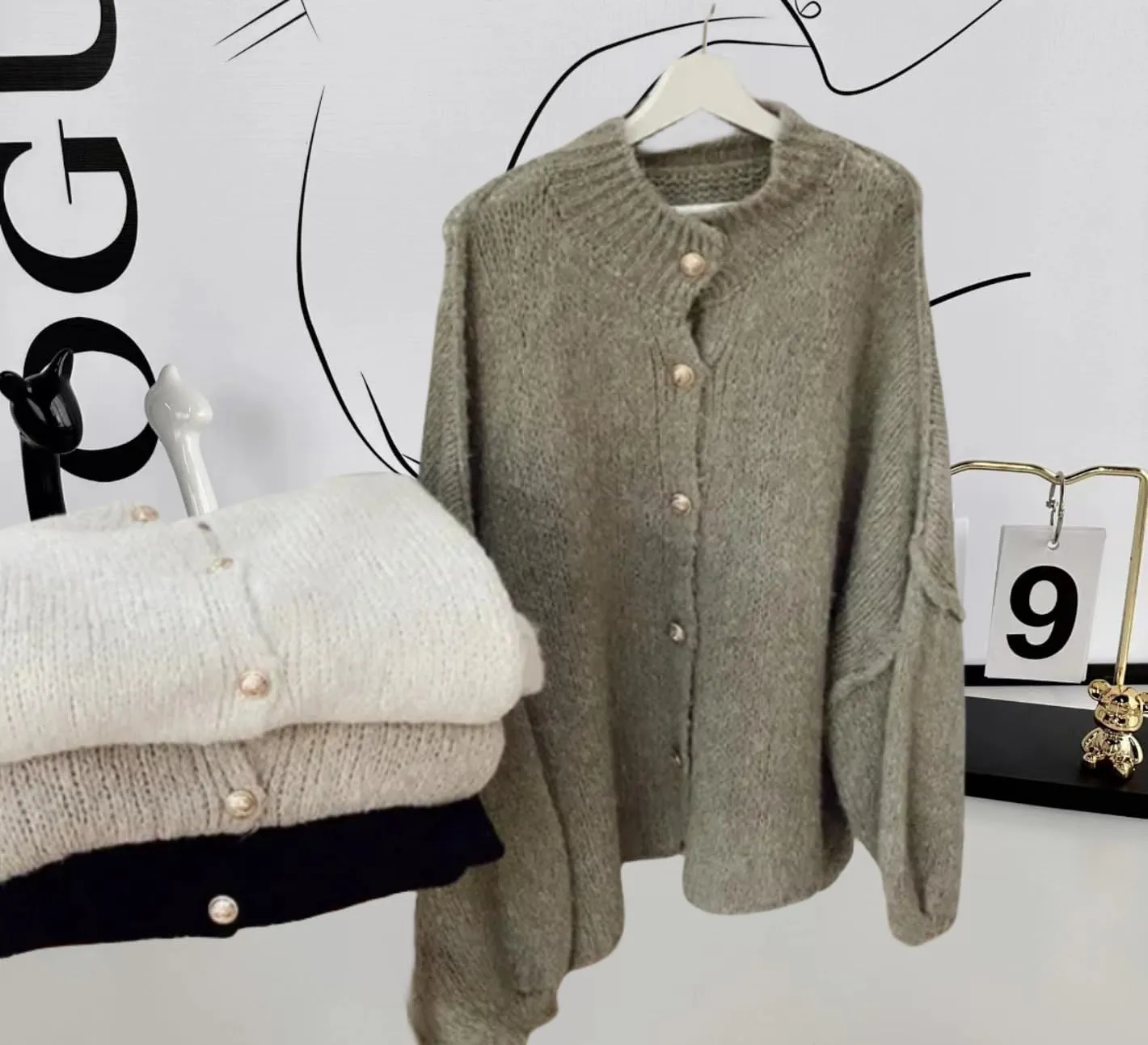 Button Up Cardigan Oversized Cardigans for Women Trendy Cute Gold Button Cardigans Old Money Fall Tops