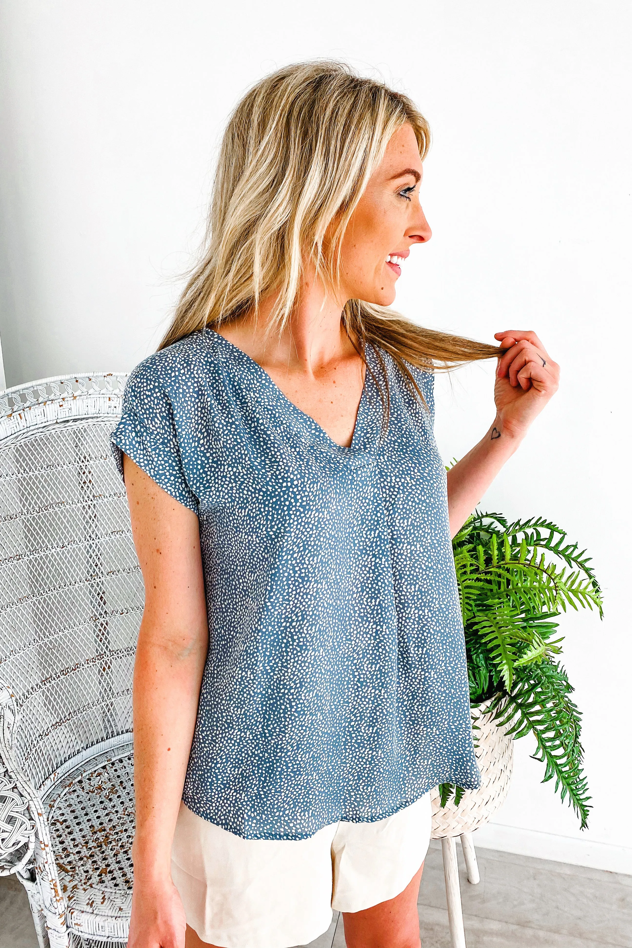 Camryn Spotted Swing Top
