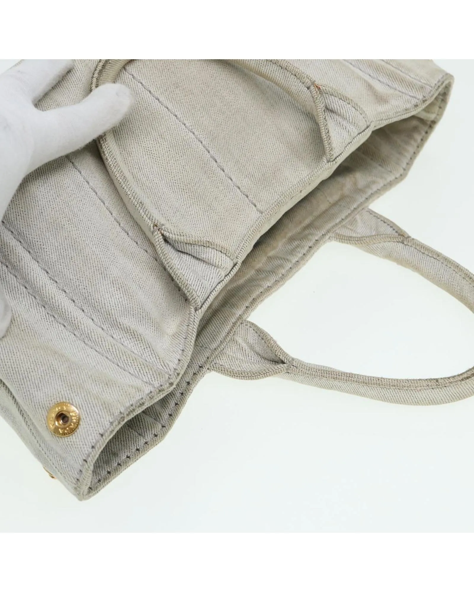 Canvas 2Way Hand Bag in Gray by Prada