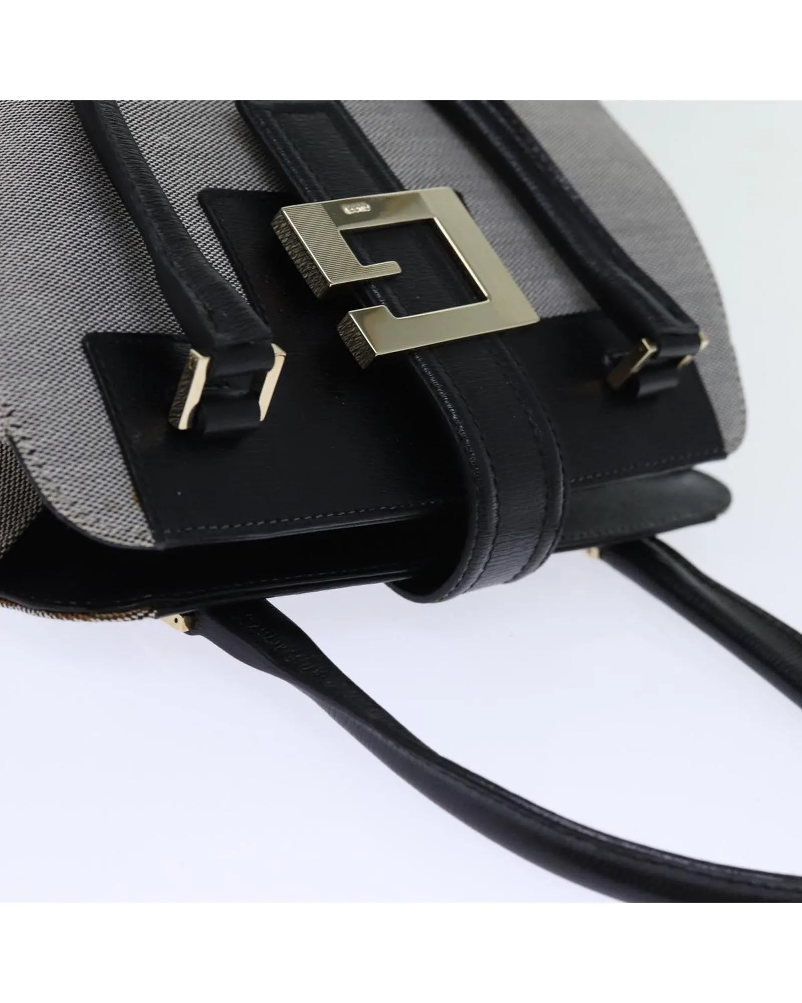 Canvas Gray Hand Bag by Italian Designer