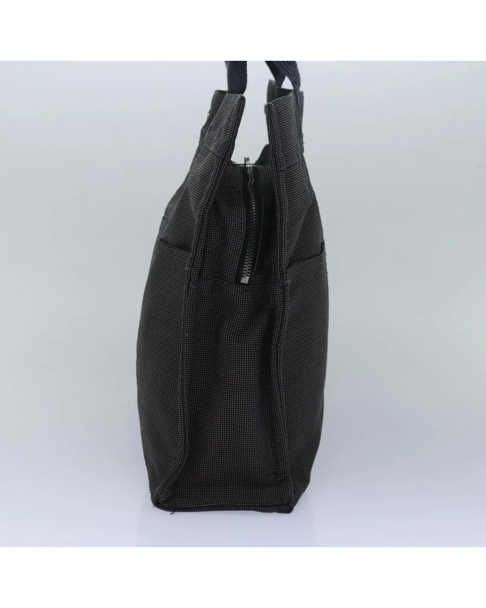 Canvas Hand Bag with Handles and Pocket Detailing