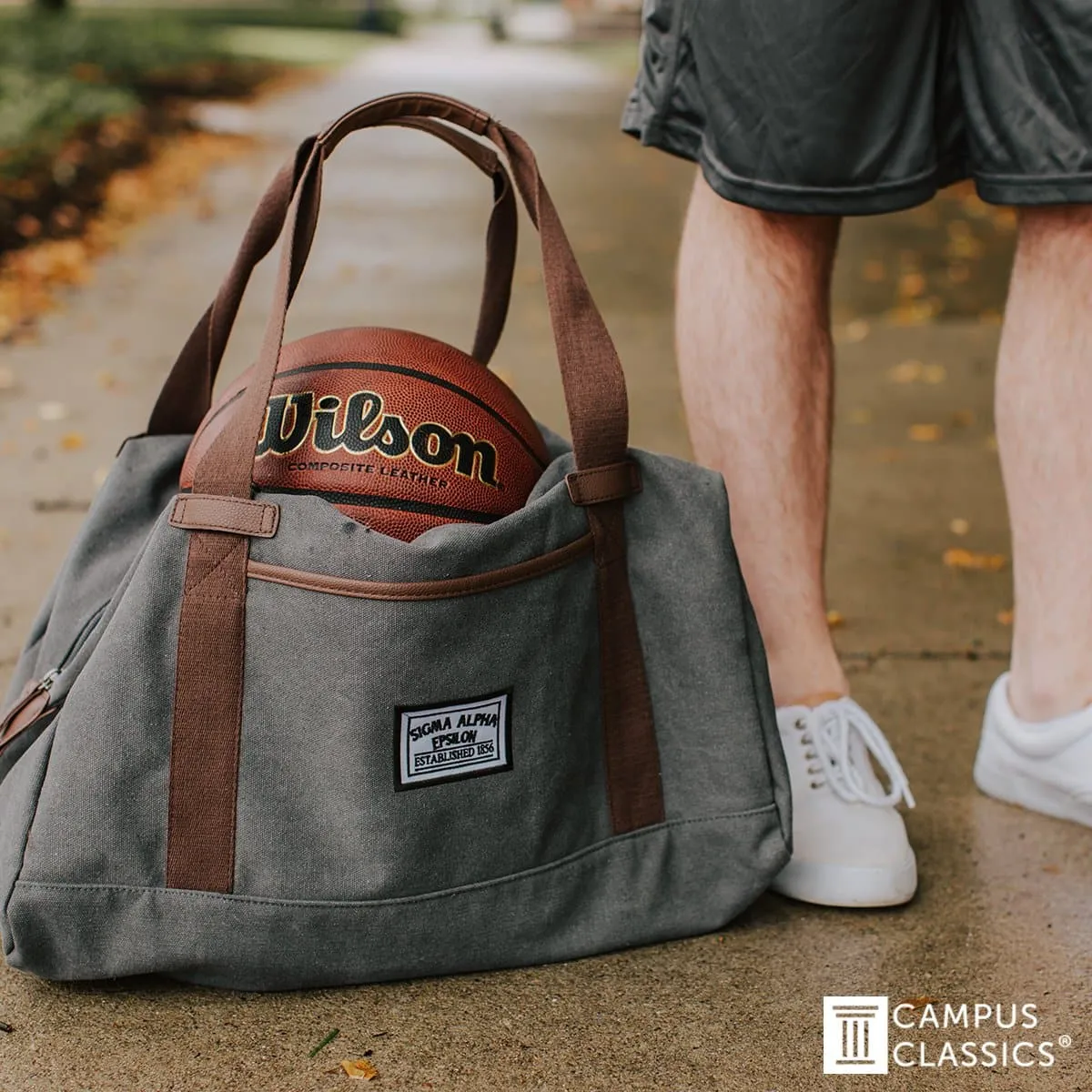 Delt Gray Canvas Duffel