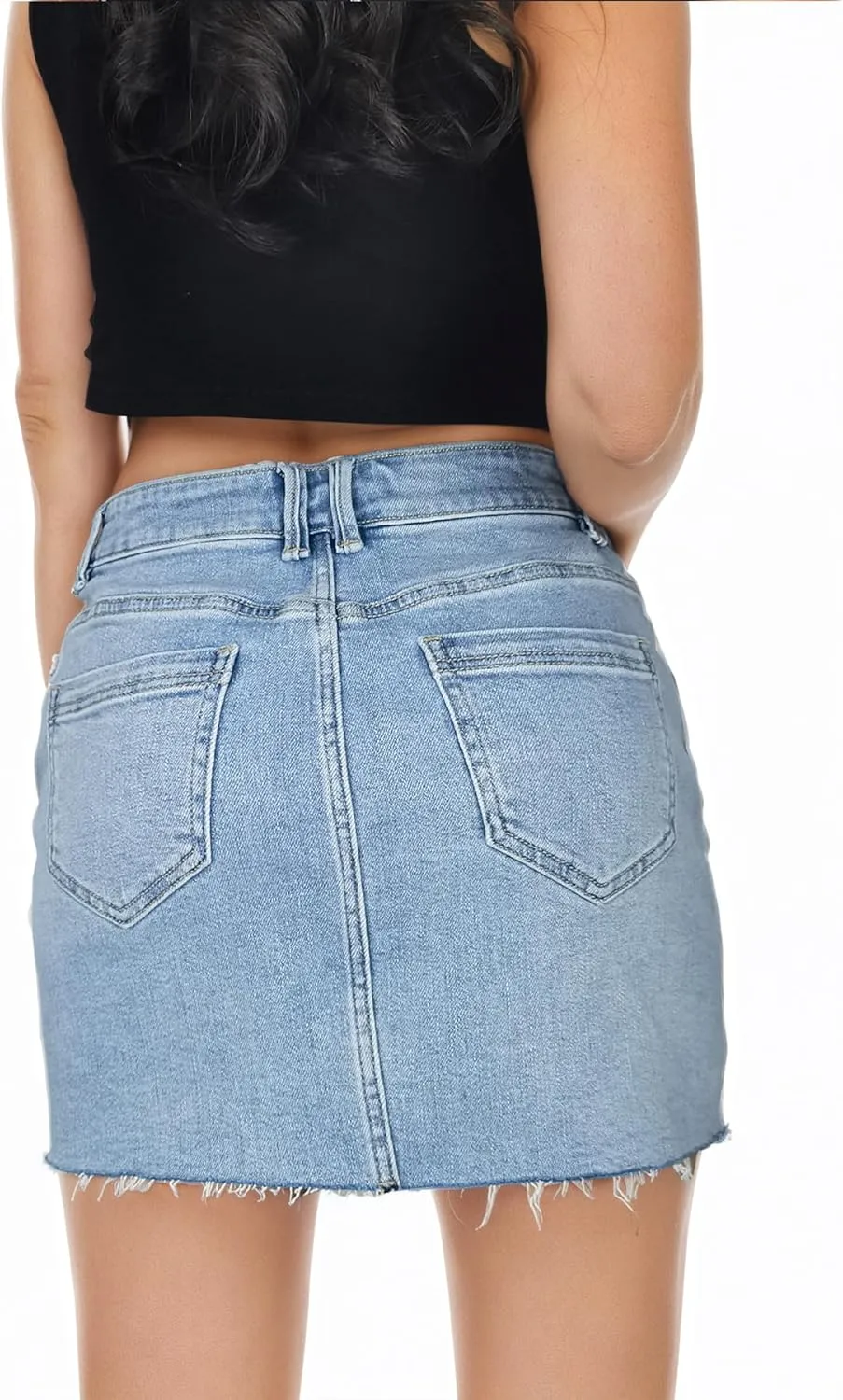 Denim Skirt Women Mini High Waisted Stretchy Summer Jean Skirts
