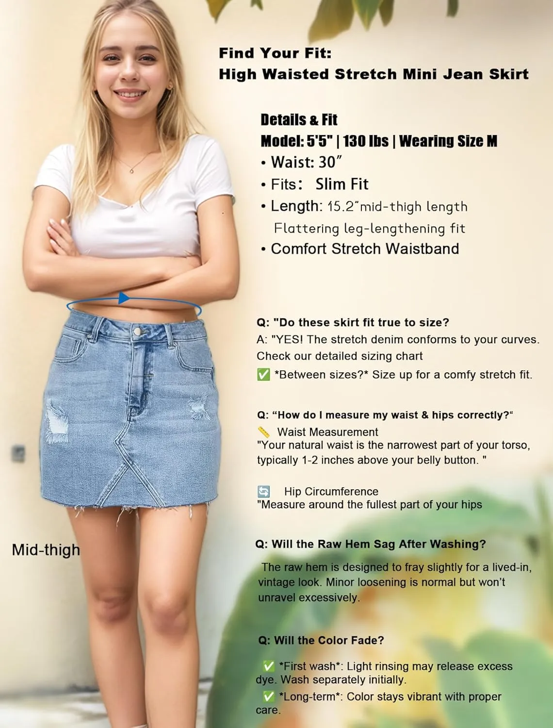 Denim Skirt Women Mini High Waisted Stretchy Summer Jean Skirts