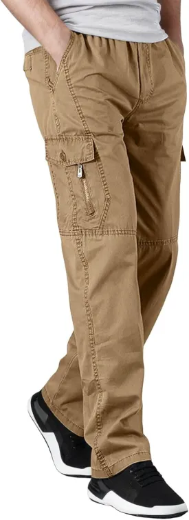Fxbar Men's Cargo Pants Loose Fit Straight Leg Work Pants with Multi-Pockets for Daily Wear Casual Outdoor