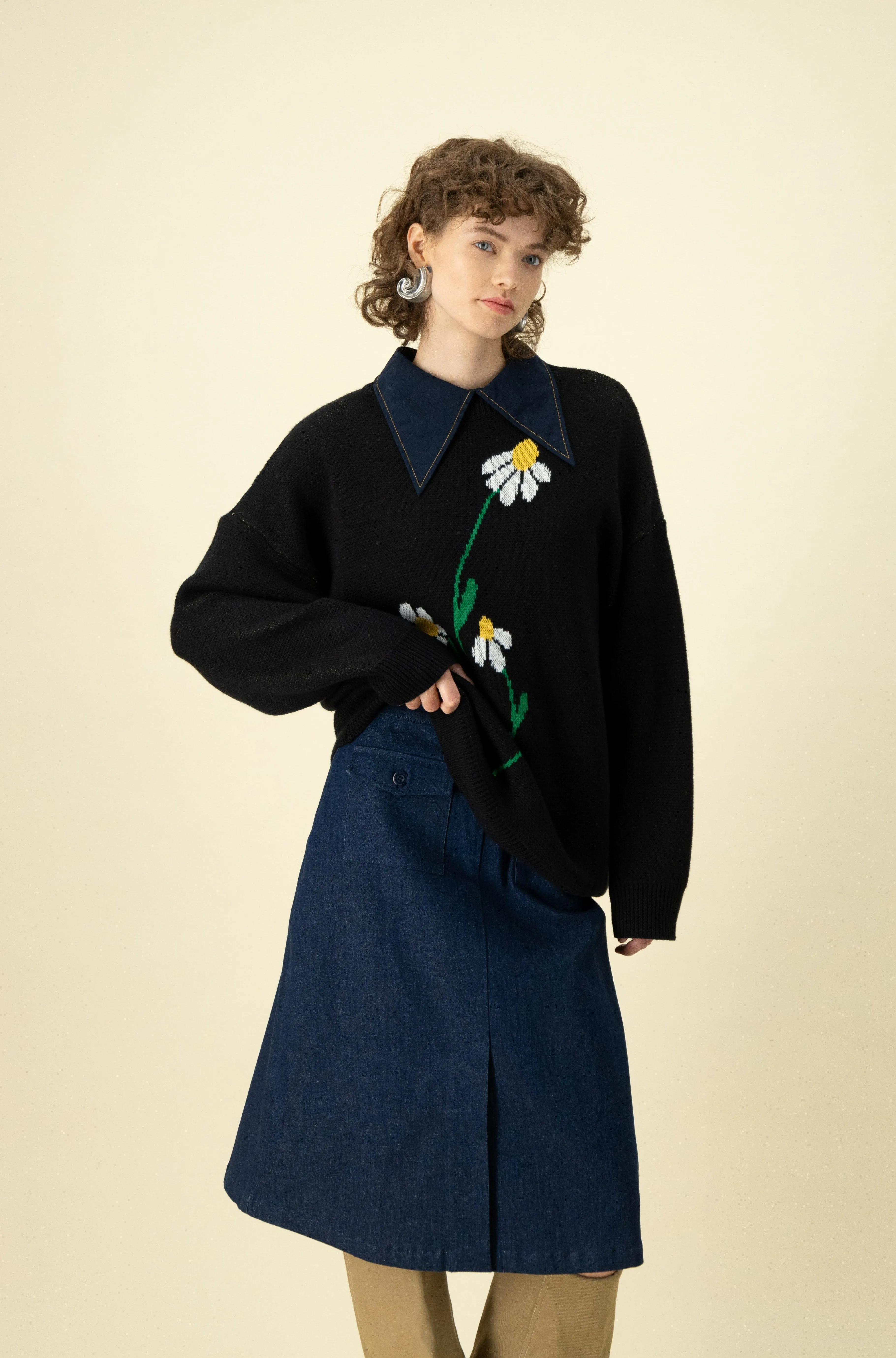 Gallery Pocket Skirt Blue Denim