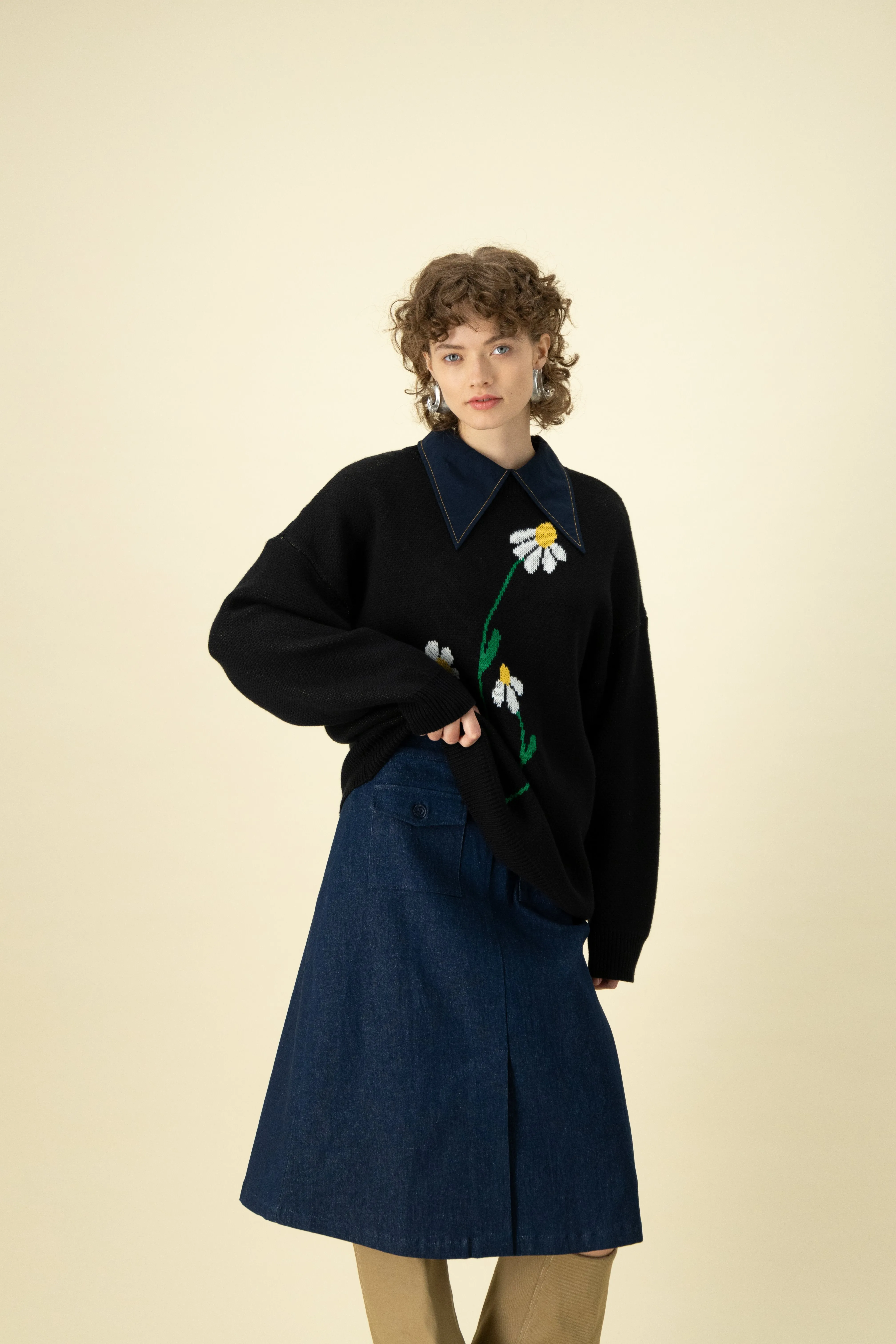 Gallery Pocket Skirt Blue Denim