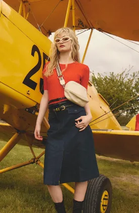 Gallery Pocket Skirt Blue Denim