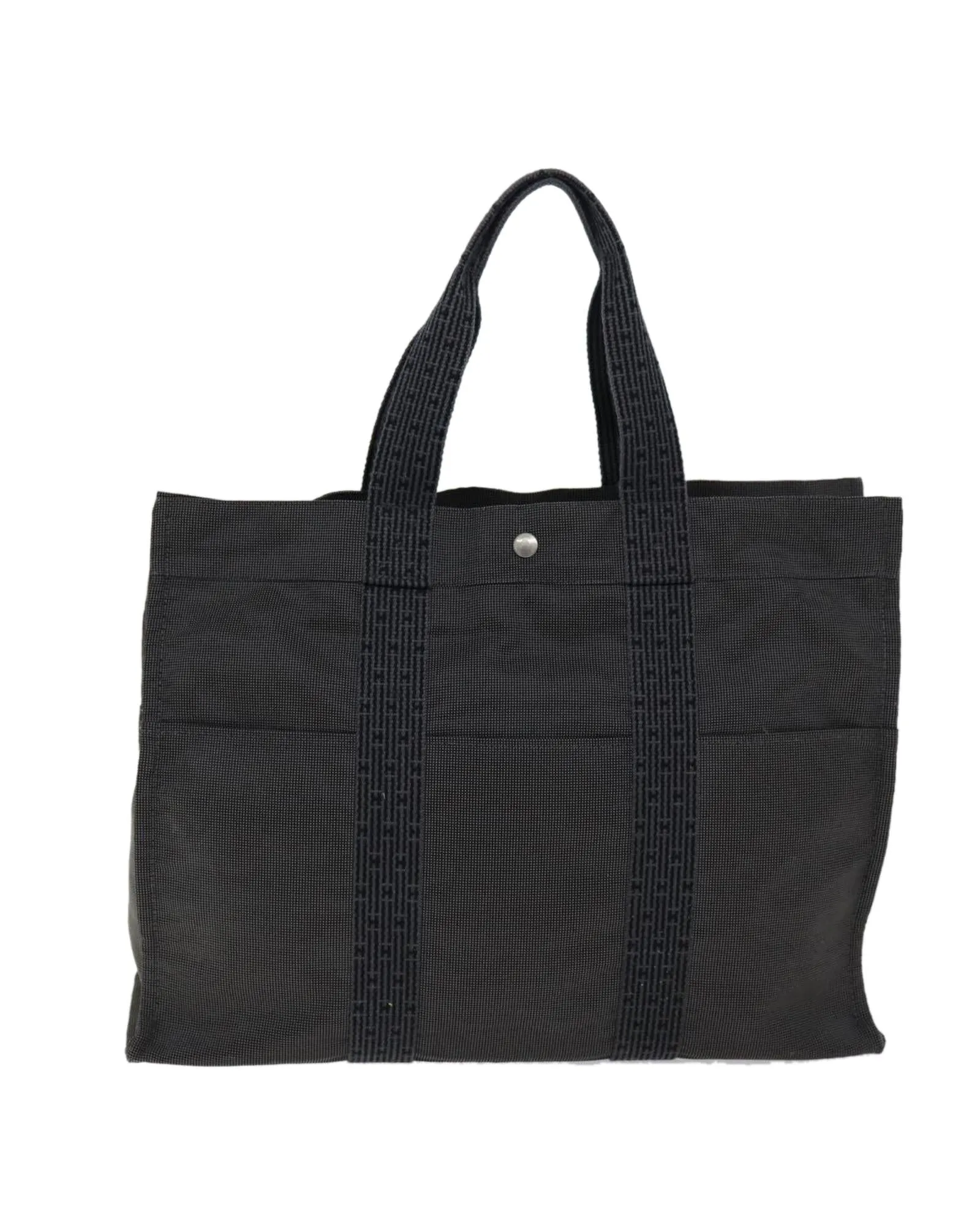 Gray Canvas Tote Bag with Accessories