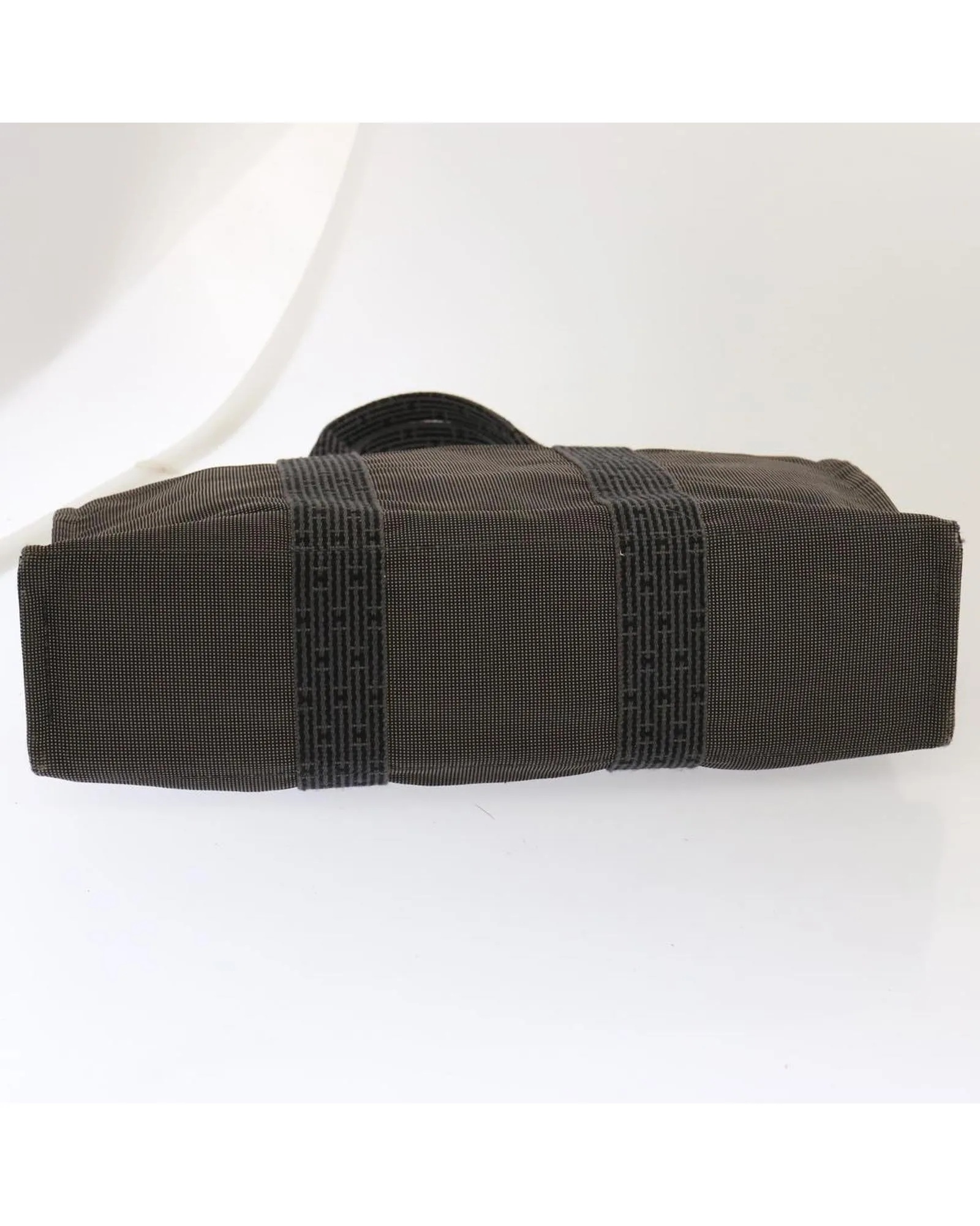 Gray Canvas Tote Bag with Padlock by HERMES