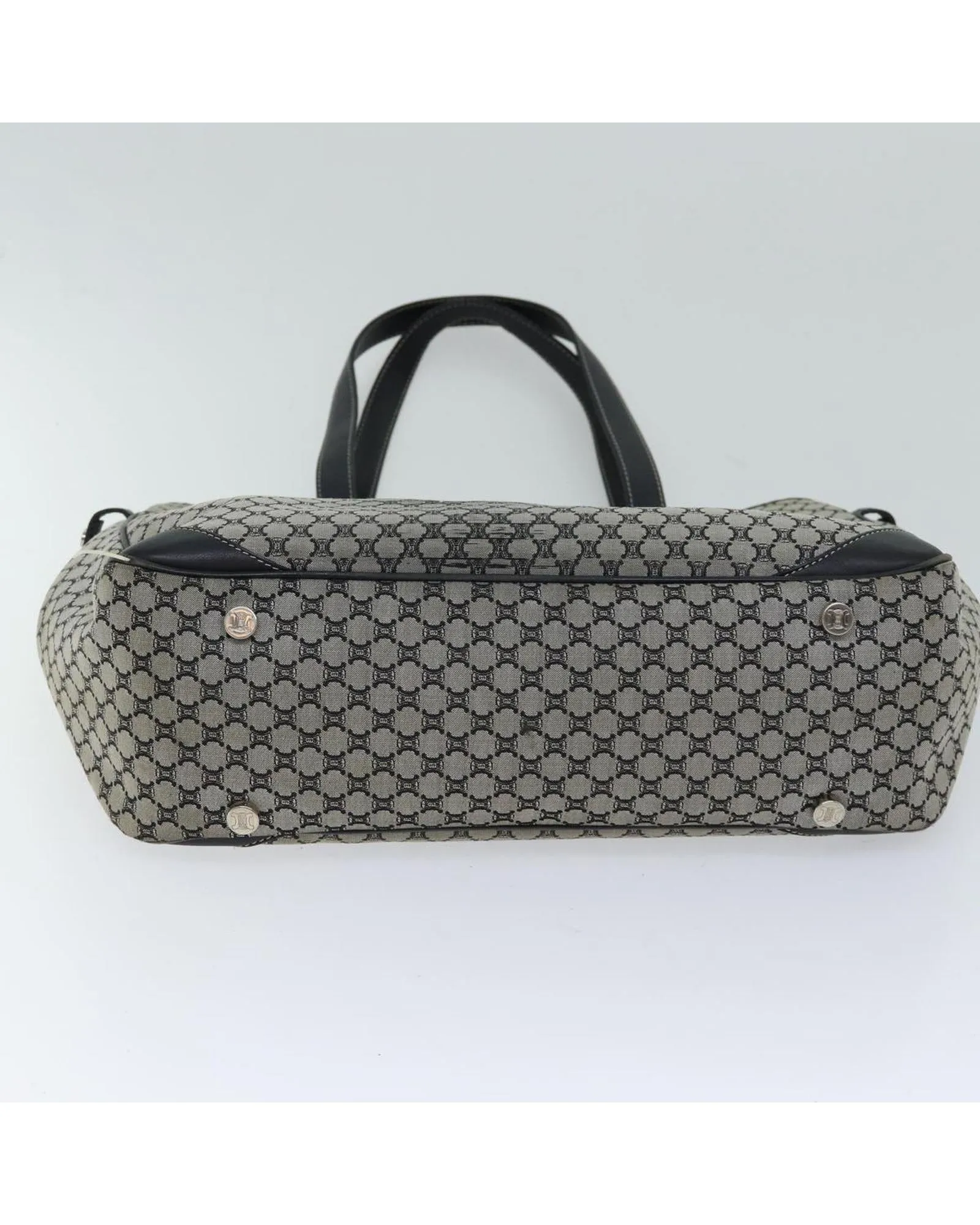 Gray Macadam Canvas Hand Bag with Accessories - Made in Italy