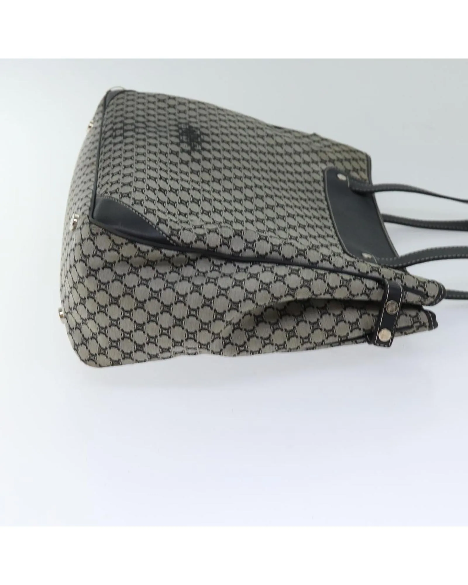 Gray Macadam Canvas Hand Bag with Accessories - Made in Italy