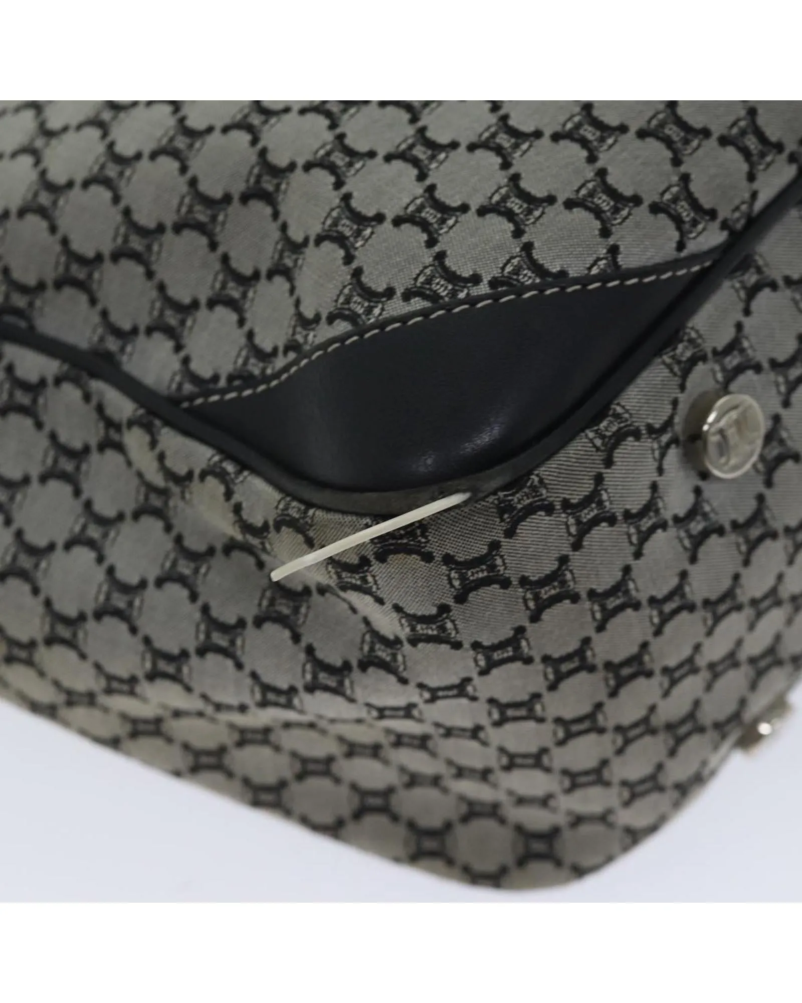 Gray Macadam Canvas Hand Bag with Accessories - Made in Italy