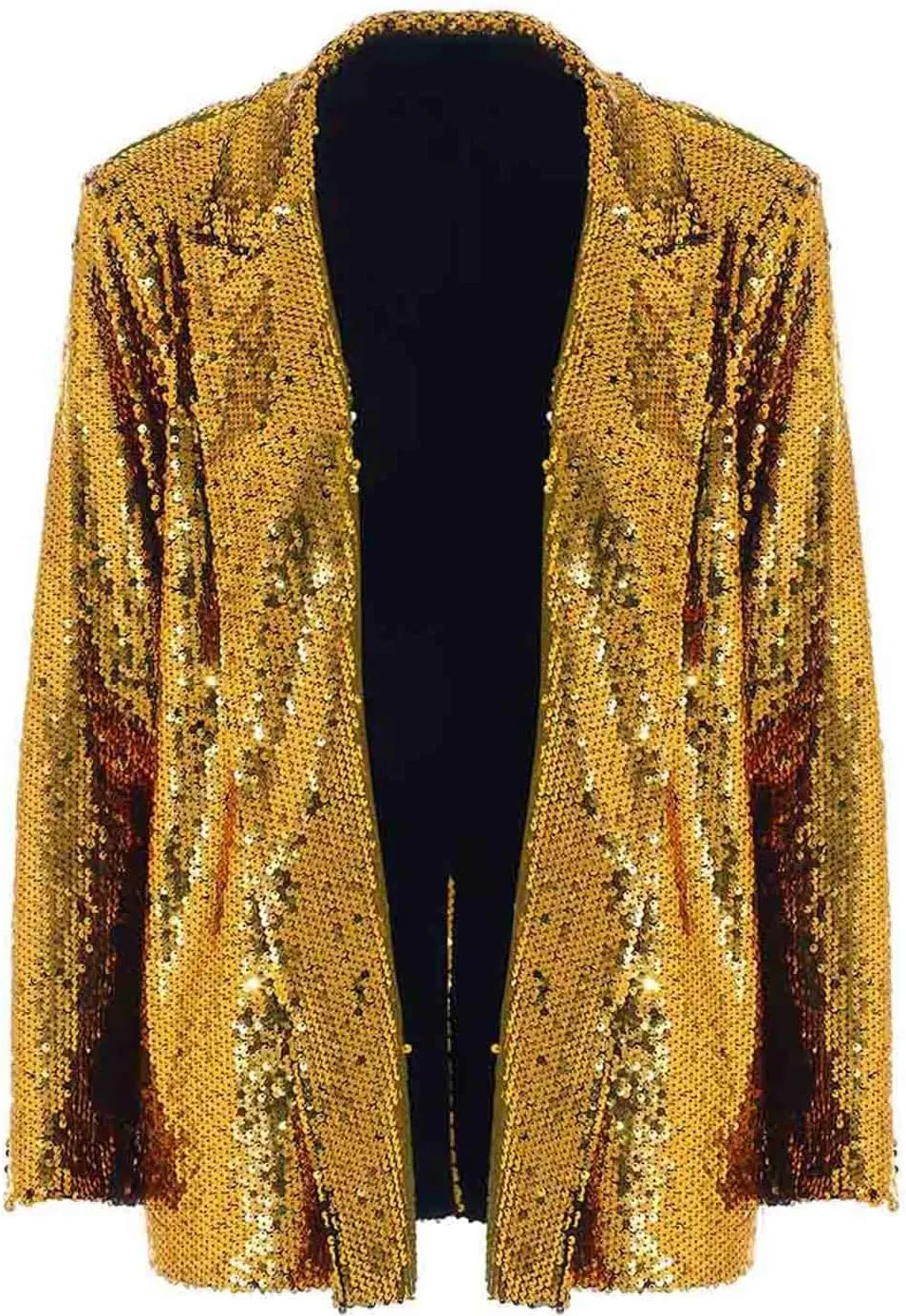 JEWEKY Sequin Blazer Open Front Blazer Jackets Sparkly Party Jacket Lapel Long Sleeve Cardigan Coat for Women