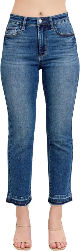 Judy Blue High Waist Vintage Medium Wash Release Hem Kick Flare