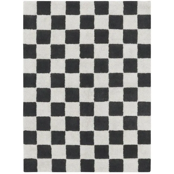 Lorena Canals Washable Rug Kitchen Tiles Dark Grey