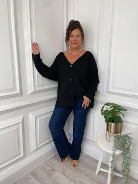 Malissa J Cable Knit Cardigan - Black