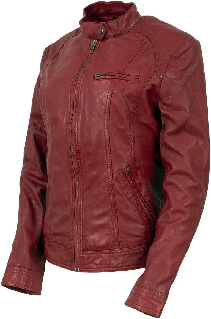 Milwaukee Leather Vintage SFL2811 Women's Black Zipper Front Motorcycle Casual Fashion Leather Jacket