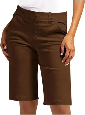 NaRHbrg Womens Bermuda Shorts Casual Summer Loose Athletic Short Lightweight Stretch Shorts Running Comfy Pants with Pockets