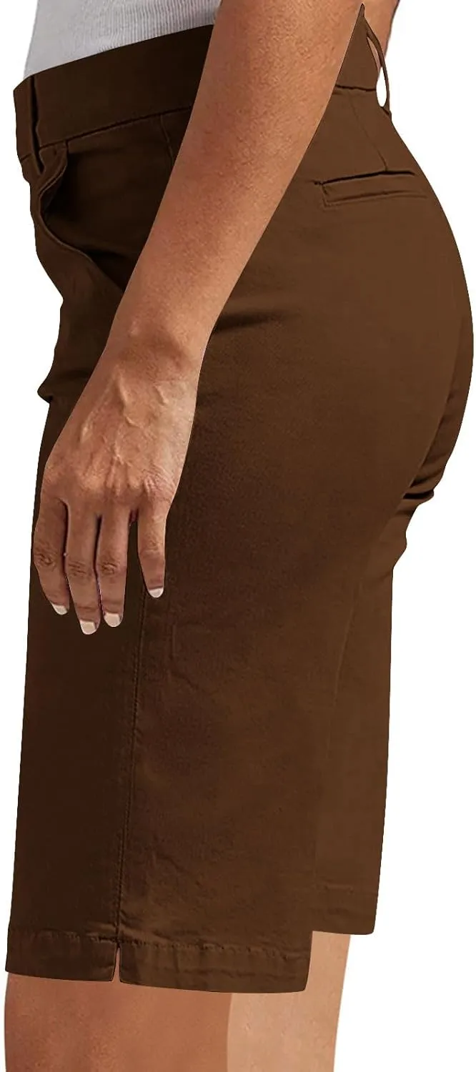 NaRHbrg Womens Bermuda Shorts Casual Summer Loose Athletic Short Lightweight Stretch Shorts Running Comfy Pants with Pockets