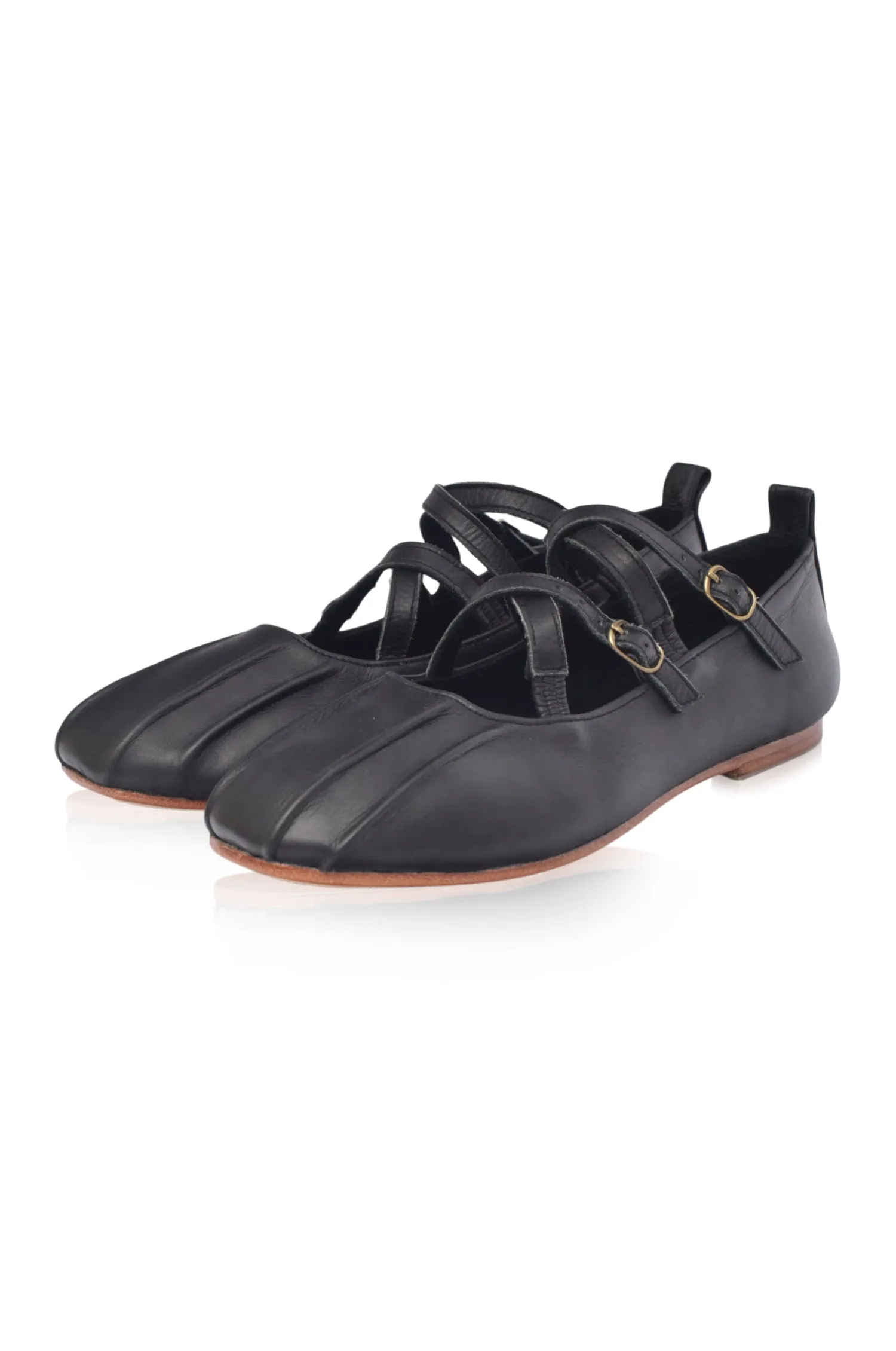 Obsession Criss Cross Leather Flats (Sz. 5.5, 6, 7 & 8)