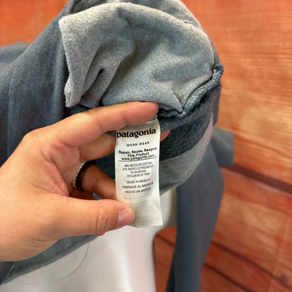 PATAGONIA TEAL GRAY HOODED TOP SIZE X SMALL