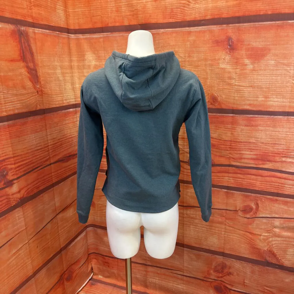 PATAGONIA TEAL GRAY HOODED TOP SIZE X SMALL