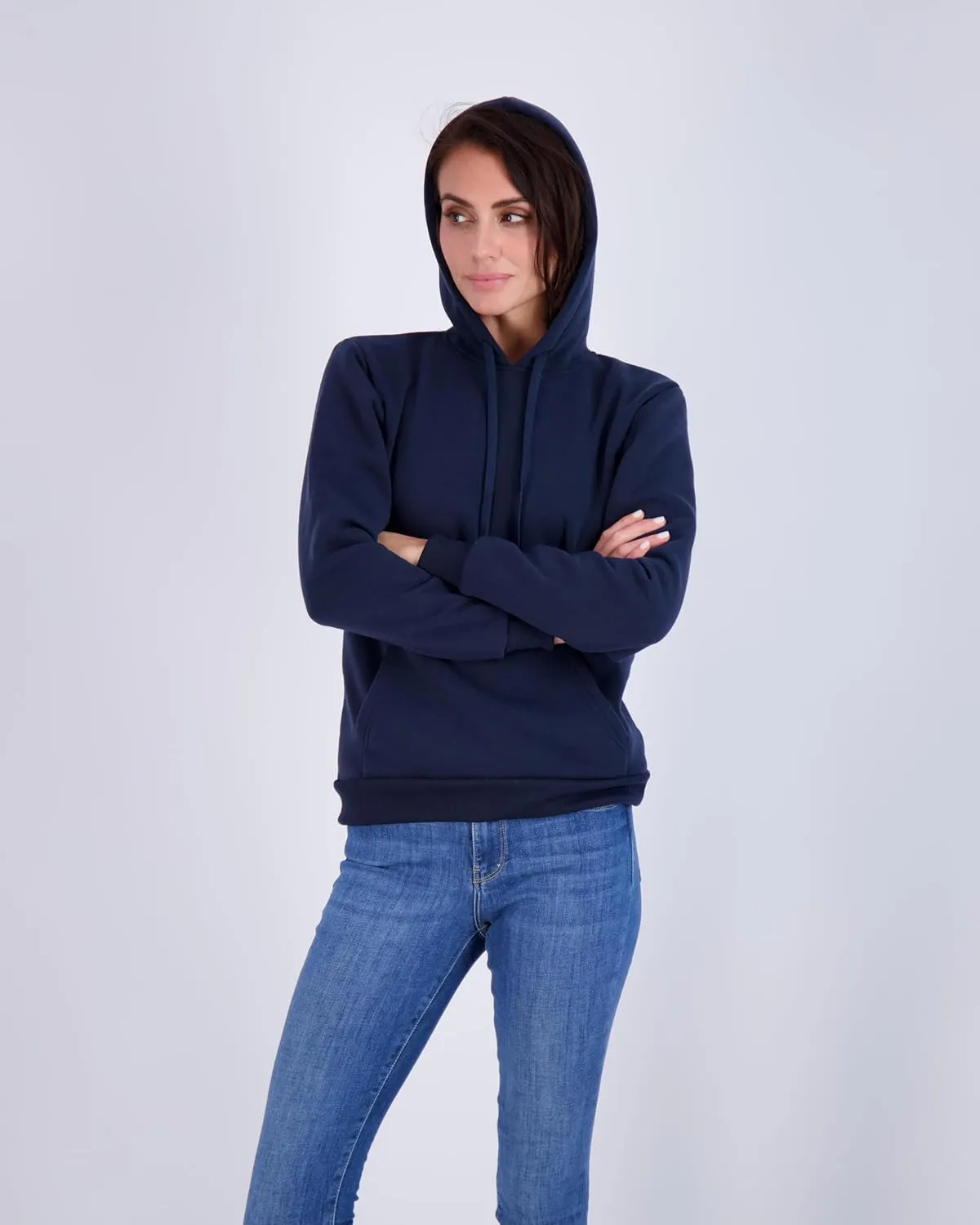 Real Essentials 3 Pack: Women's Fleece Long-Sleeve Pullover Hoodie Active Sweatshirt Kangaroo Pocket - (Available In Plus)