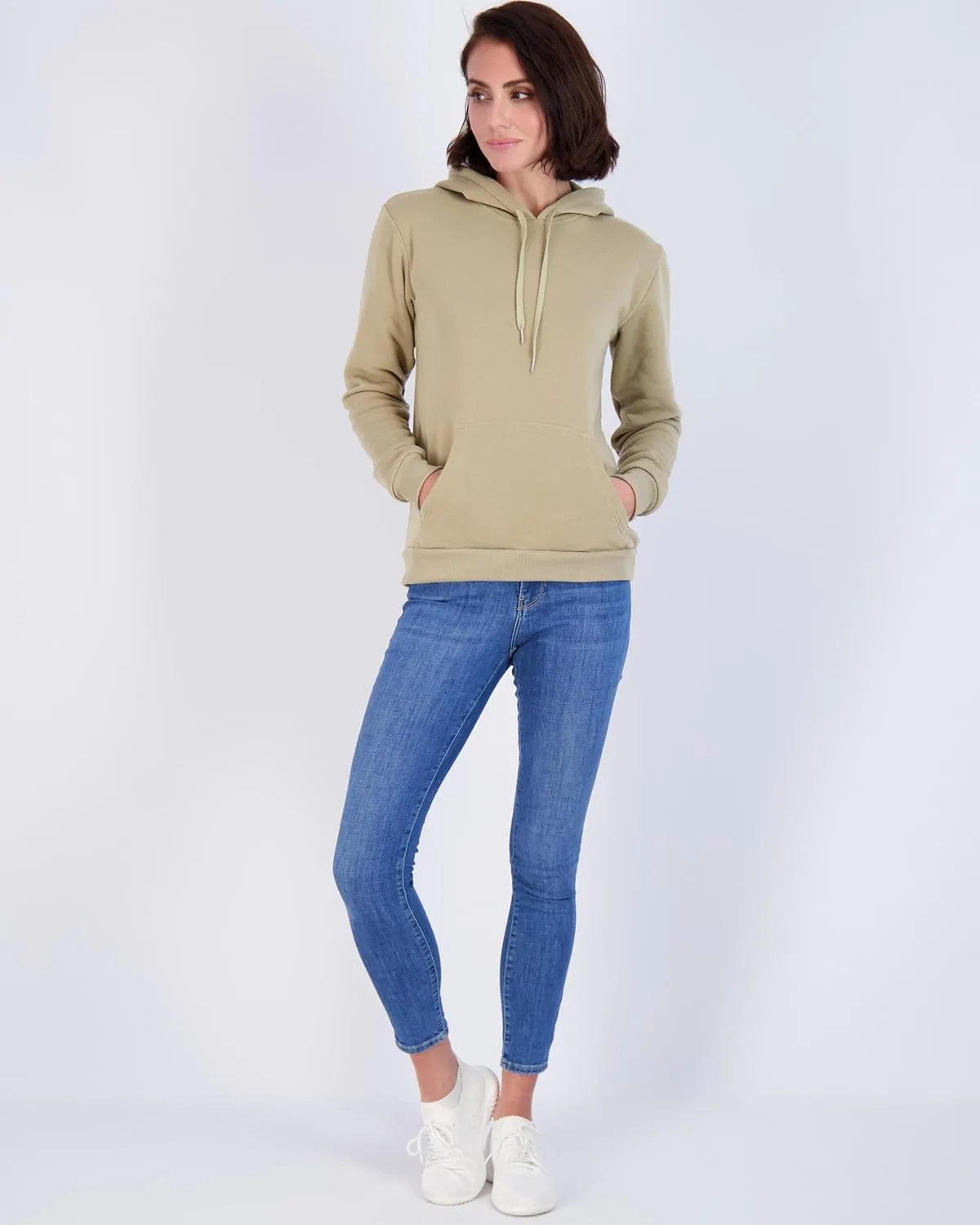 Real Essentials 3 Pack: Women's Fleece Long-Sleeve Pullover Hoodie Active Sweatshirt Kangaroo Pocket - (Available In Plus)