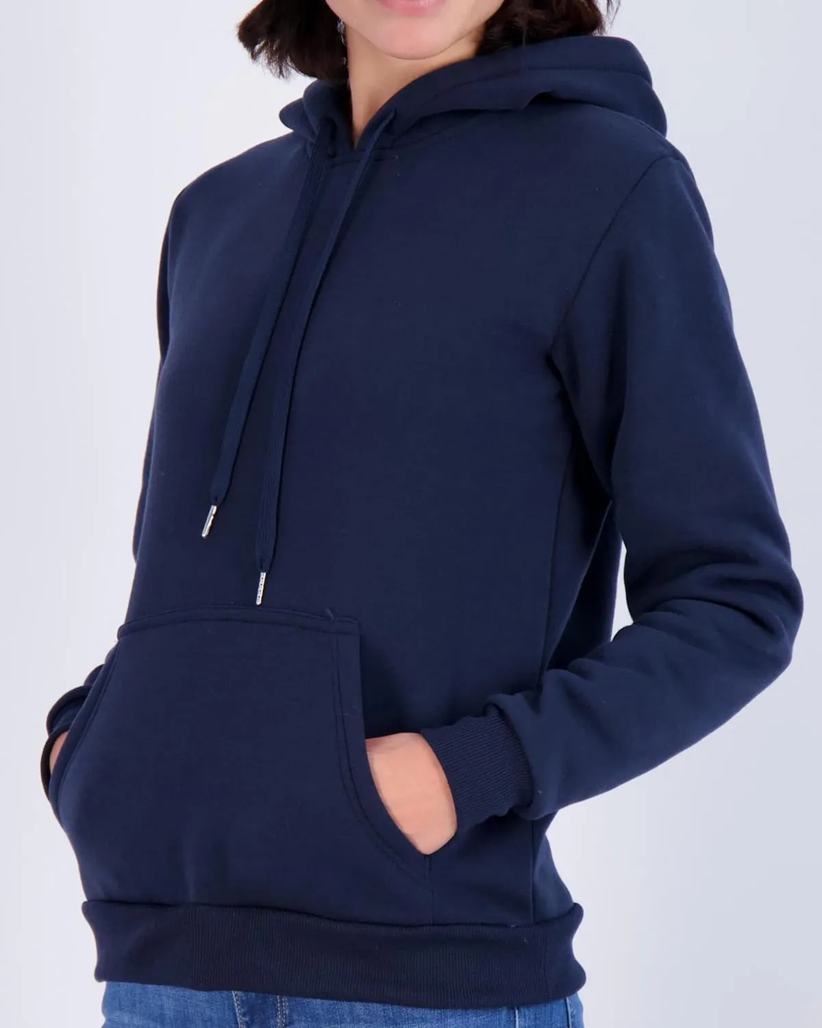 Real Essentials 3 Pack: Women's Fleece Long-Sleeve Pullover Hoodie Active Sweatshirt Kangaroo Pocket - (Available In Plus)