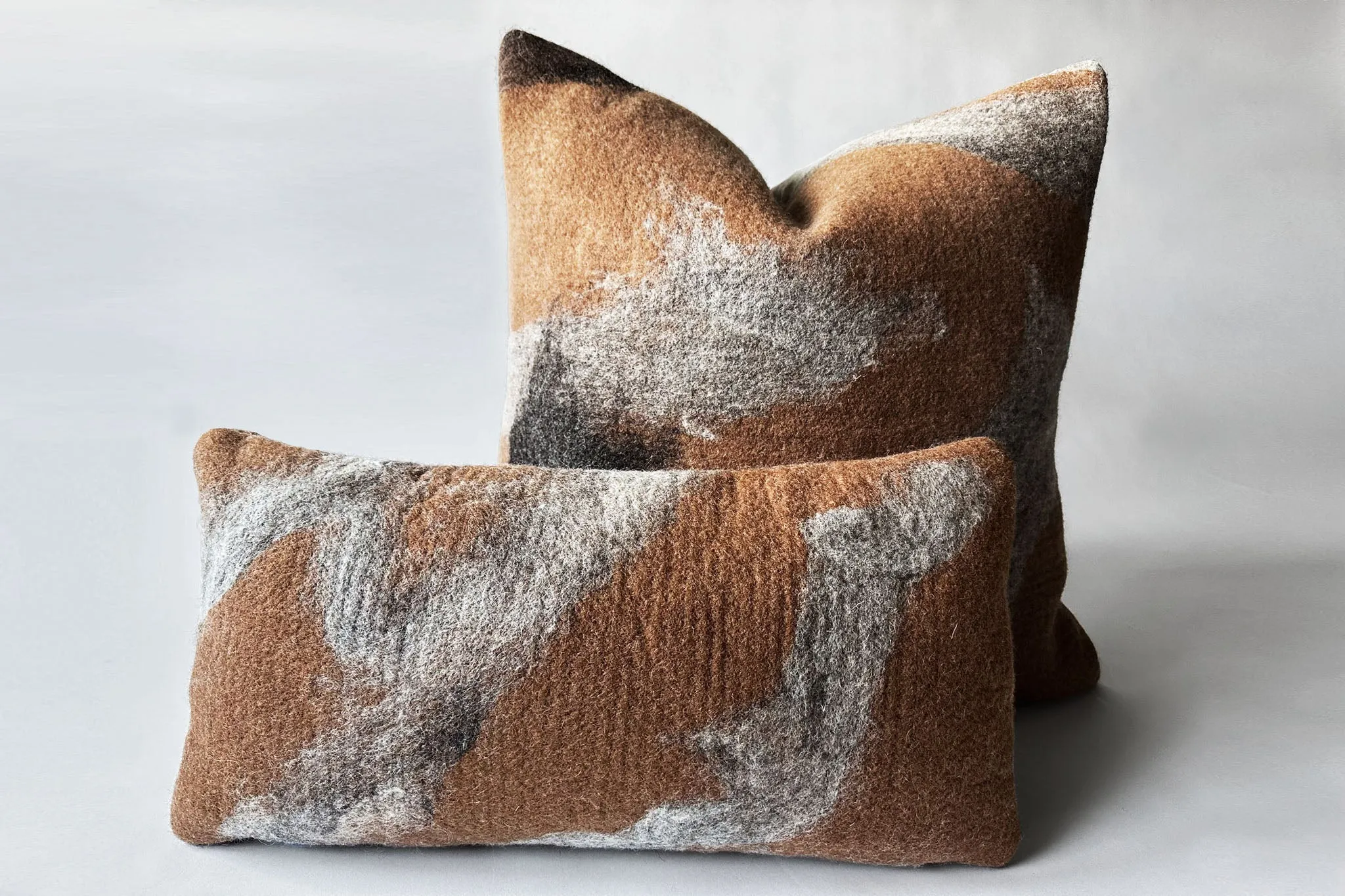 Redwood Wool Lumbar Throw Pillow, 12x22