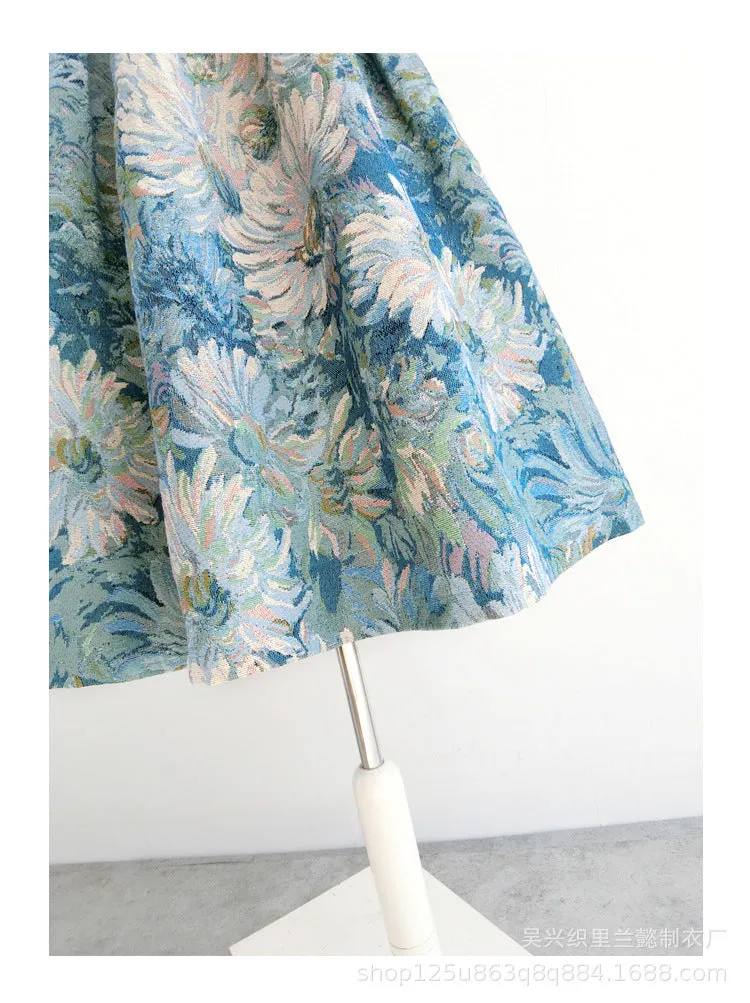 Retro Floral A-line skirt Skirt (Made-to-order)
