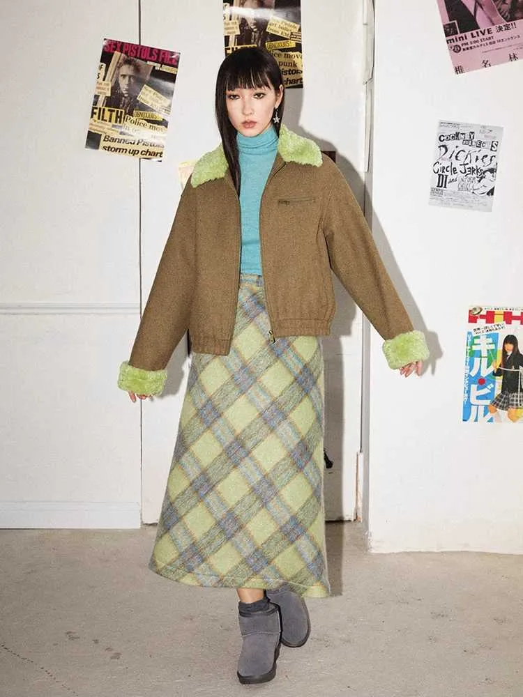 Retro high waist A-line skirt【s0000010701】