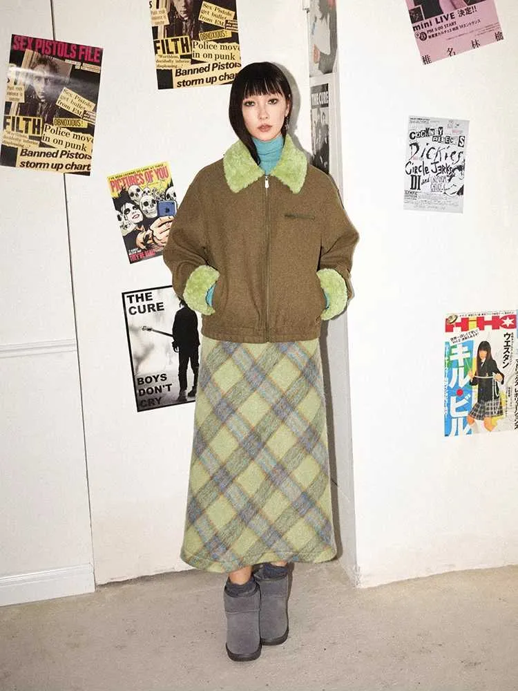 Retro high waist A-line skirt【s0000010701】