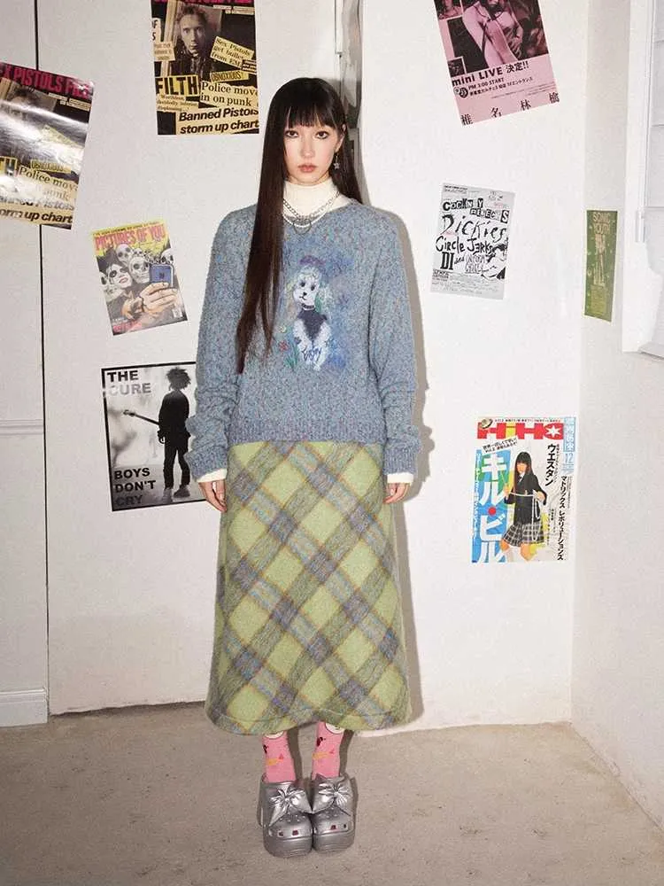 Retro high waist A-line skirt【s0000010701】
