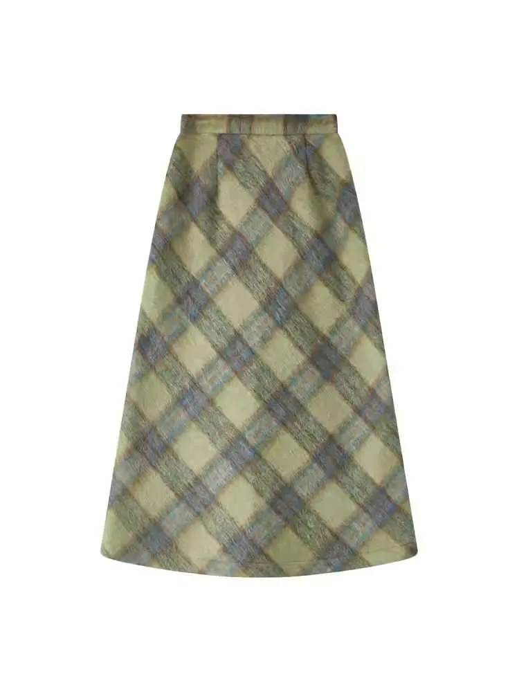 Retro high waist A-line skirt【s0000010701】