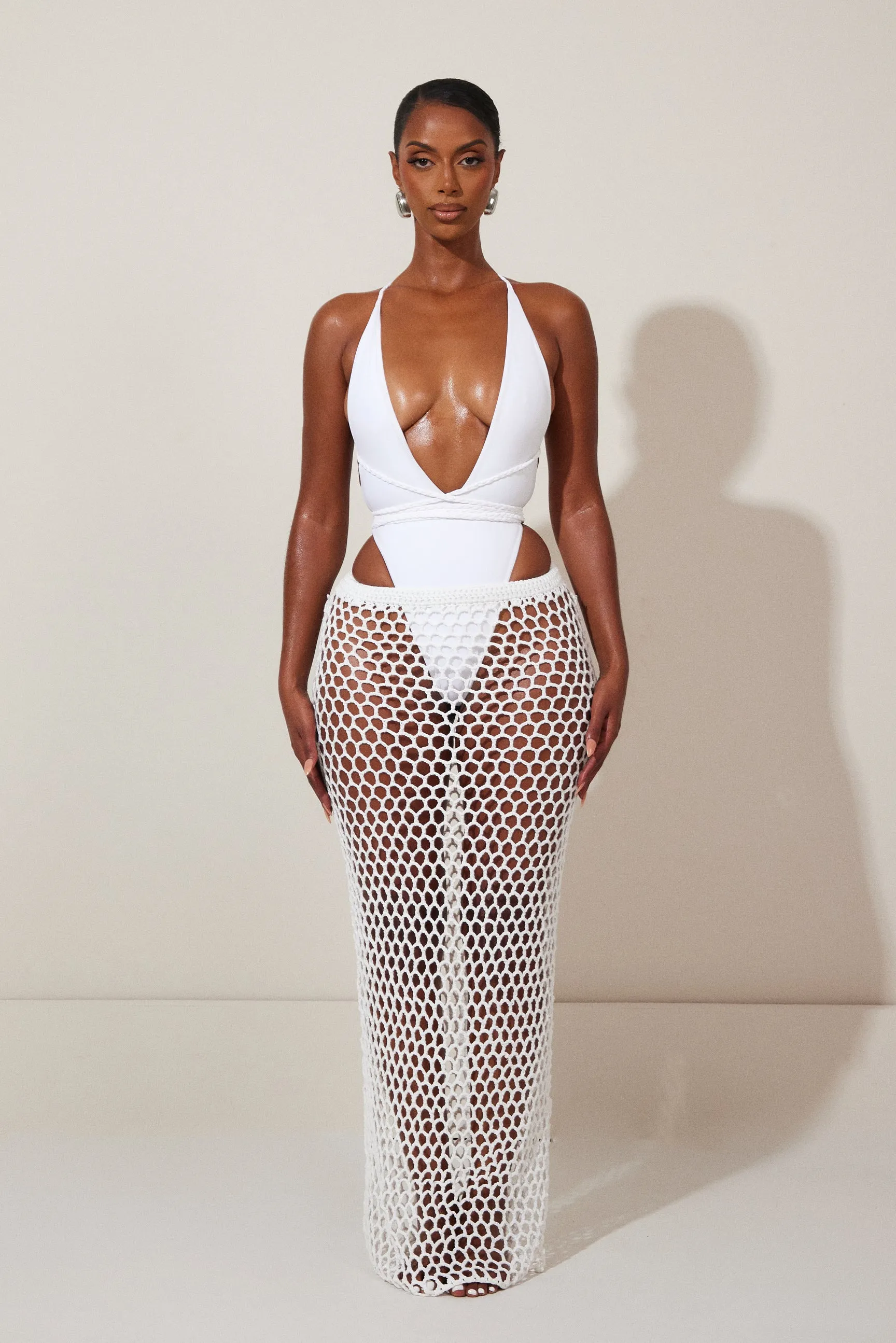 The Crochet Maxi Cover Up- White