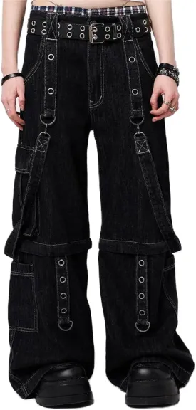 Women Cargo Jean Loose Wide Leg Baggy Boyfriend Denim Jeans Gothic Punk Harajuku Trousers Y2K Pants Streetwear