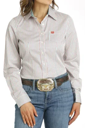 Women's Cinch Multi Stripe Tencel Long Sleeve Button Down Shirt
