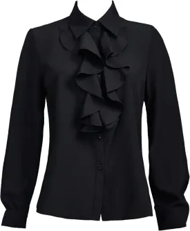 Women's Long Sleeve Chiffon Work Tops Bowtie Blouses Button Down Shirts White OL Shirts